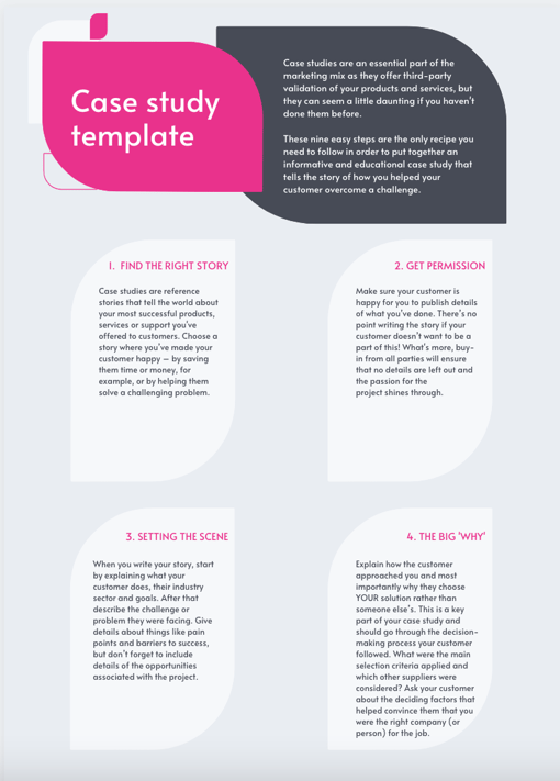 developing a case study template